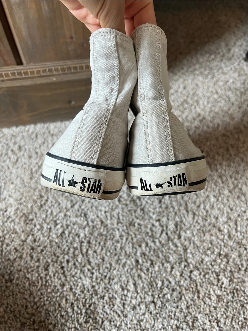 Converse High-Top Canvas Sneakers in Off White